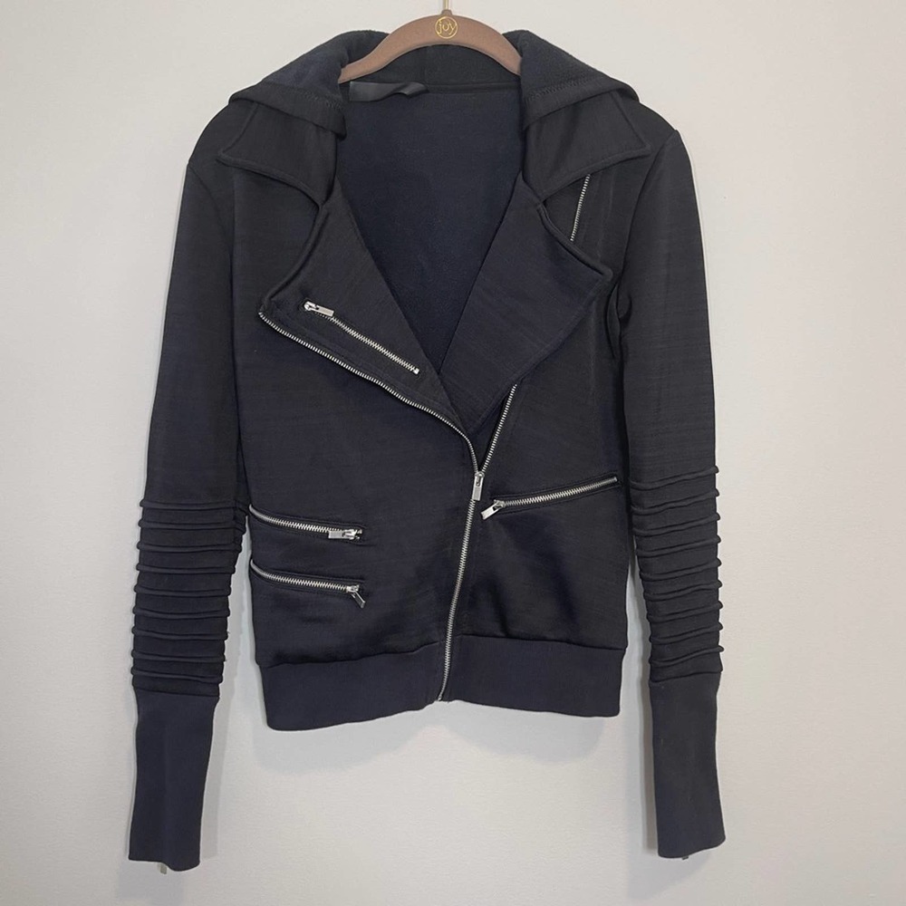 Danskin Black Stretch Moto Jacket sz XS